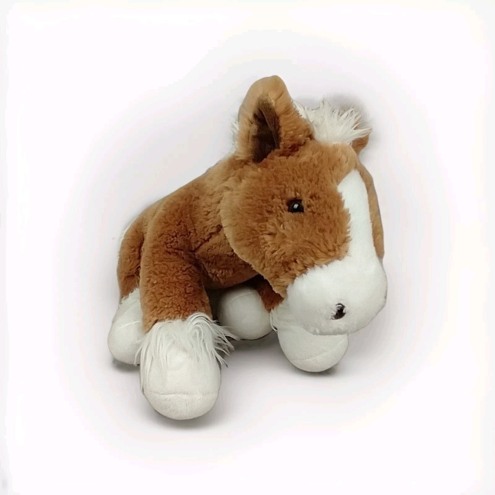 Build-A-Bear Workshop Pawsome Pony Clydesdale Horse Plush BAB Brown White